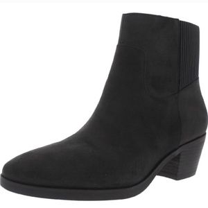Vionic Womens Shantelle Black Nubuck Heels Western Ankle Boots Shoes-Like NEW